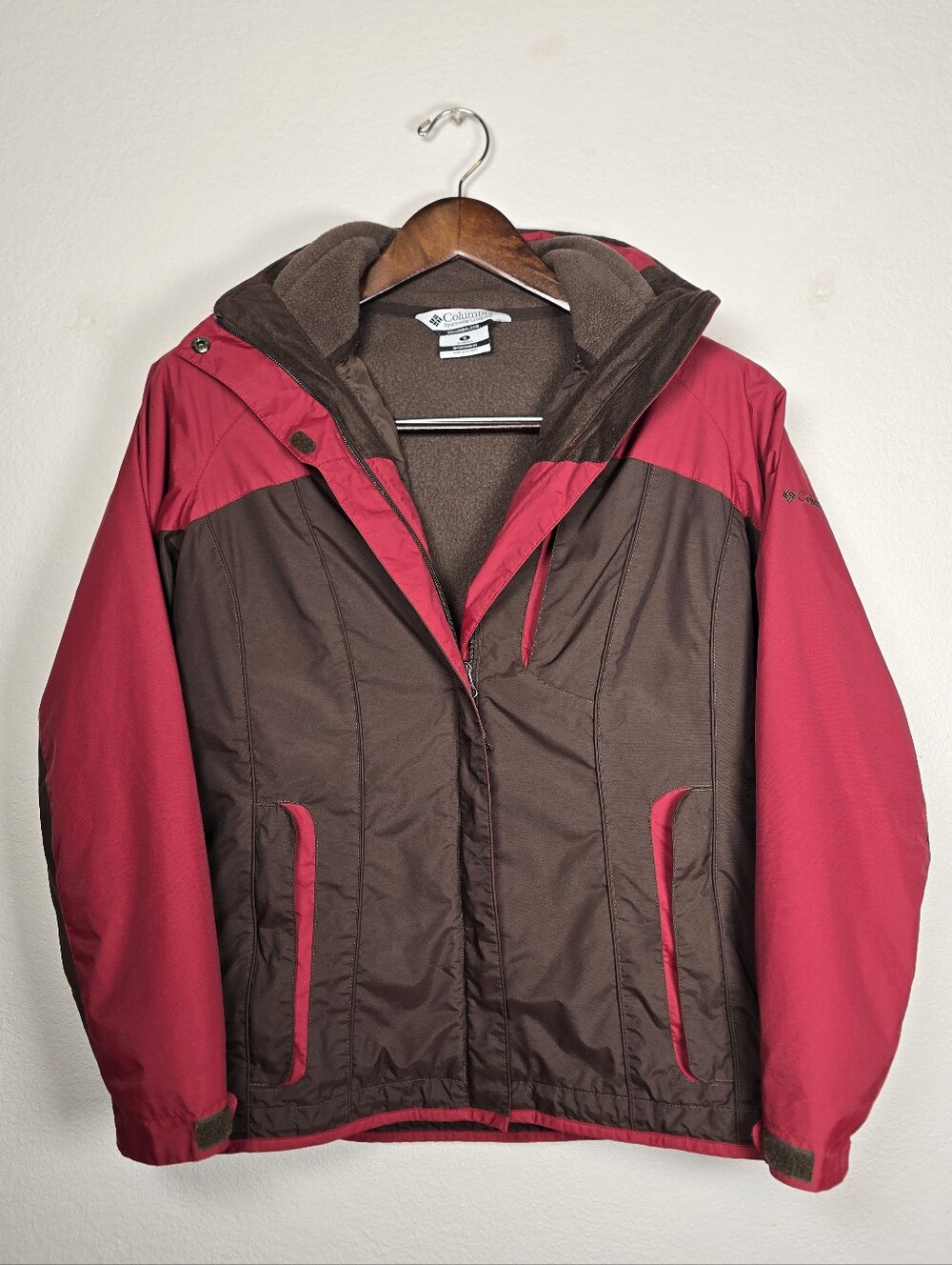 Columbia 3-in-1 Interchange Winter Jacket Red Brown S